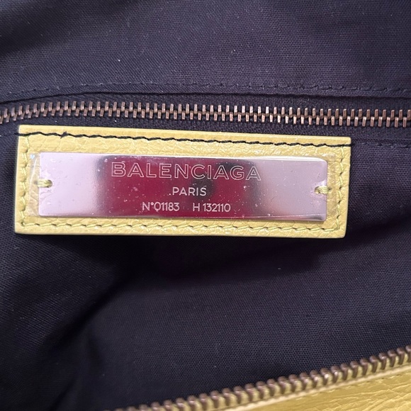 💙Balenciaga Electric Yellow  Juane Poussin “Work” Bag Classic Hardware💙💙💙Tags - Picture 7 of 11